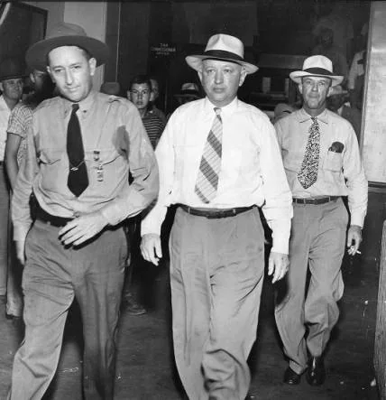 The REAL John Wallace, as he made his way into the county courthouse fro trial, Coweta County, Georgia, circa 1949