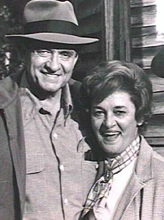 The late author Margaret Anne Barnes together with Johnny Cash, who portrayed her MICC hero Lamar Potts in the made-for-TV movie version
