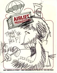 WaltHandelsmanCaricatureOfMichealZiantsAirliftProductionsNOLA-1994