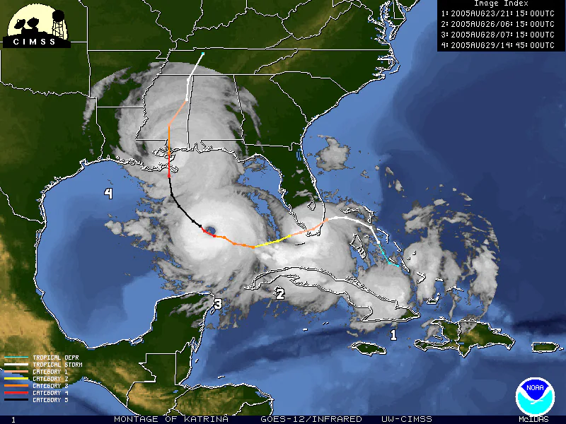 NOAA's Official Track of Hurricane Katrina ten years ago on that Fate-full Summer of 2005