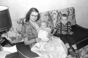 Baby Micheal with Mama Ziants and brother John, New Castle, PA 1952