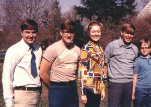 The Ziants family (L-R) John, Mike, Linda, Tom, Steve * in the backyard, Beaver Falls, PA 1969
