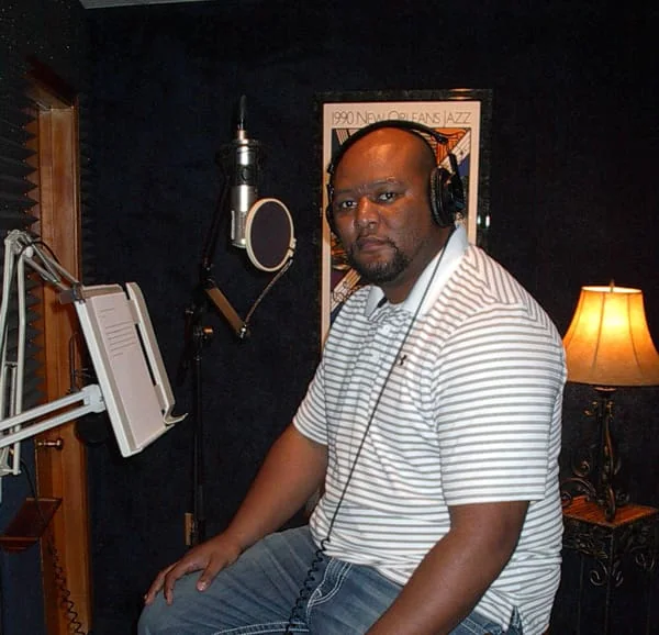 Deuce McAllister with Airlift Mike at the studio.