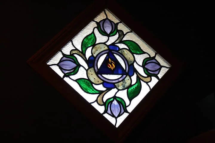 The Gift of Life stained glass at Airlift Productions.